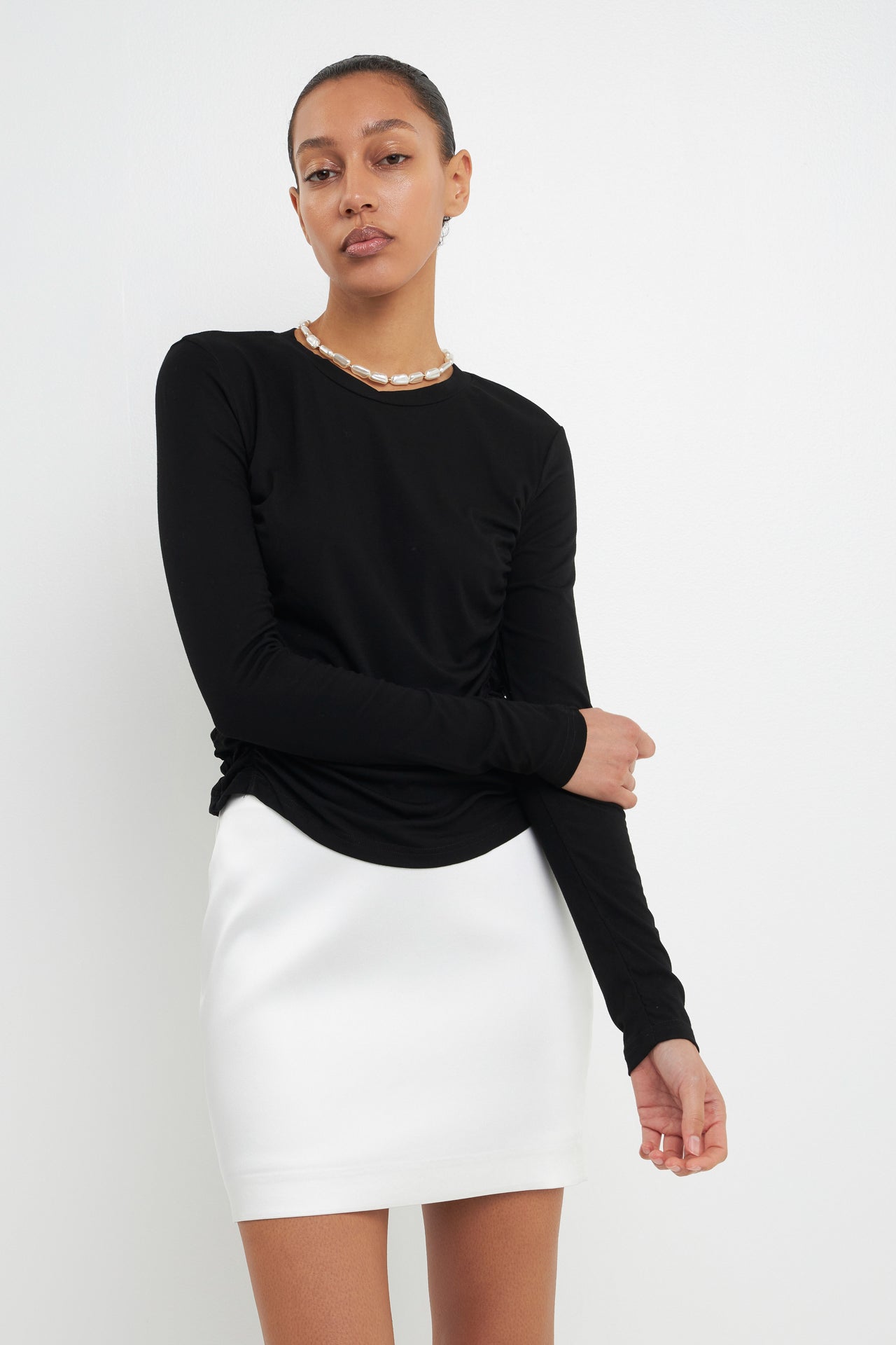 GREY LAB - Ruched Side Knit Top - TOPS available at Objectrare