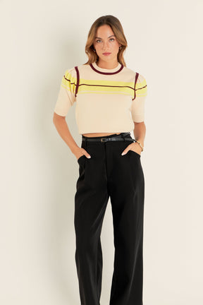 ENGLISH FACTORY - Women Knit Contrast Shirt - TOPS available at Objectrare