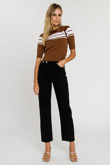 ENGLISH FACTORY - Women Knit Contrast Shirt - SWEATERS & KNITS available at Objectrare