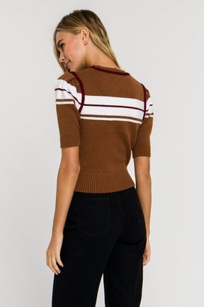 ENGLISH FACTORY - Women Knit Contrast Shirt - TOPS available at Objectrare