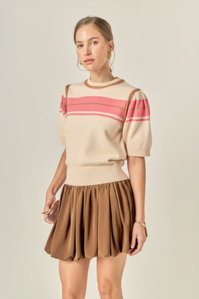 ENGLISH FACTORY - Women Knit Contrast Shirt - TOPS available at Objectrare