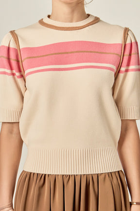 ENGLISH FACTORY - Women Knit Contrast Shirt - TOPS available at Objectrare