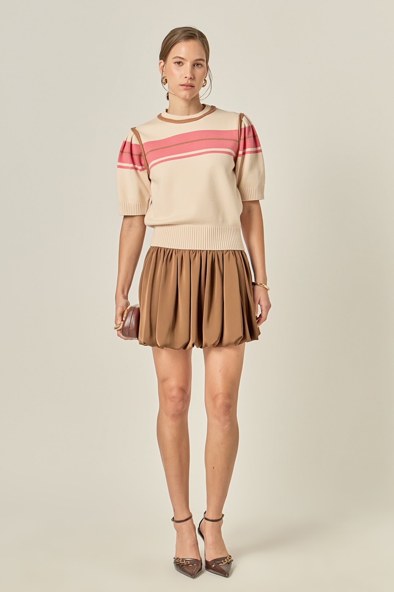 ENGLISH FACTORY - Women Knit Contrast Shirt - TOPS available at Objectrare