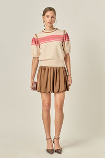 ENGLISH FACTORY - Women Knit Contrast Shirt - TOPS available at Objectrare