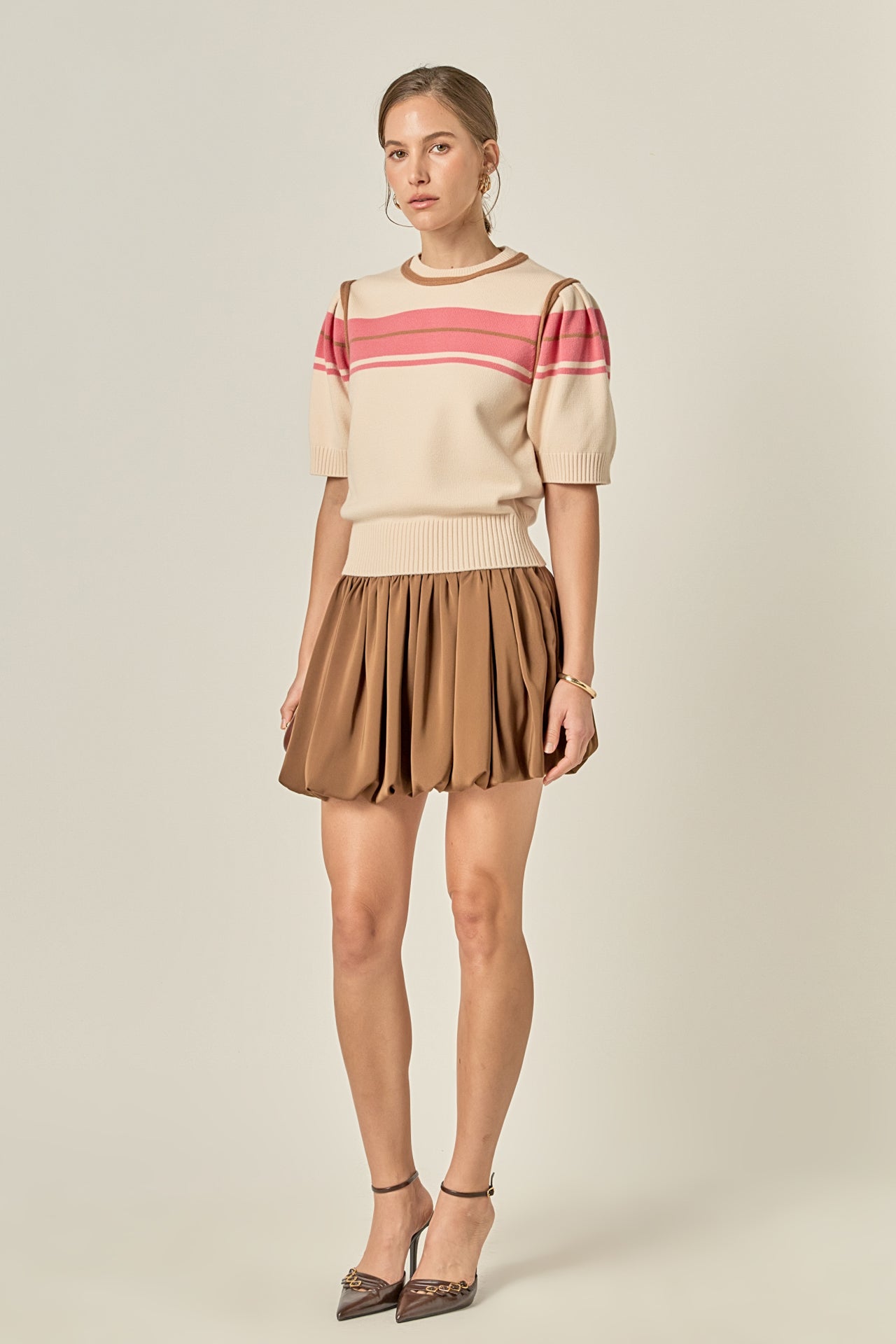 ENGLISH FACTORY - Women Knit Contrast Shirt - TOPS available at Objectrare