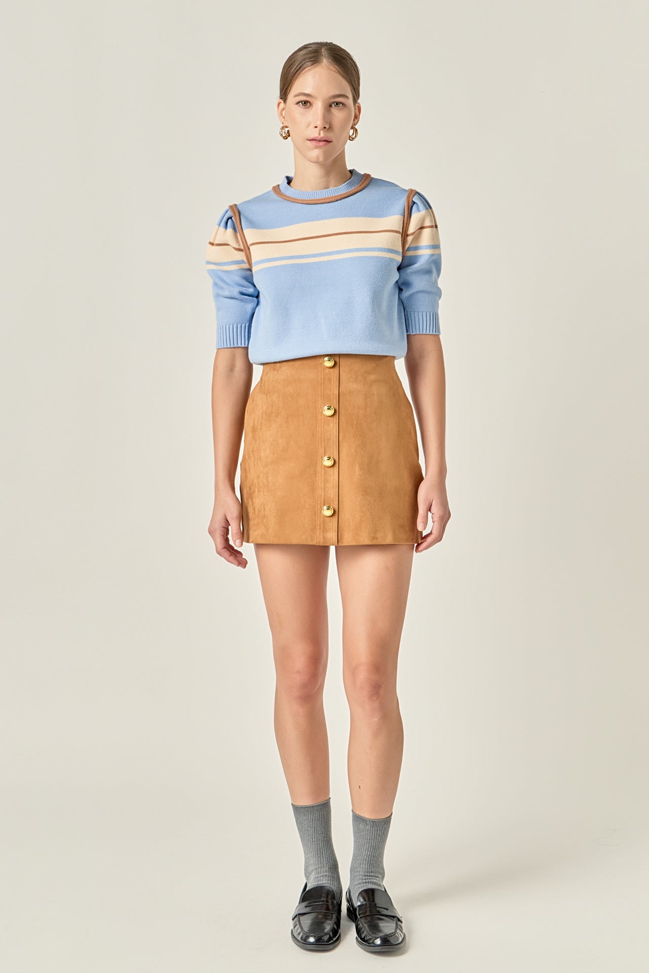 ENGLISH FACTORY - Women Knit Contrast Shirt - TOPS available at Objectrare