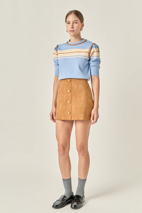 ENGLISH FACTORY - Women Knit Contrast Shirt - TOPS available at Objectrare