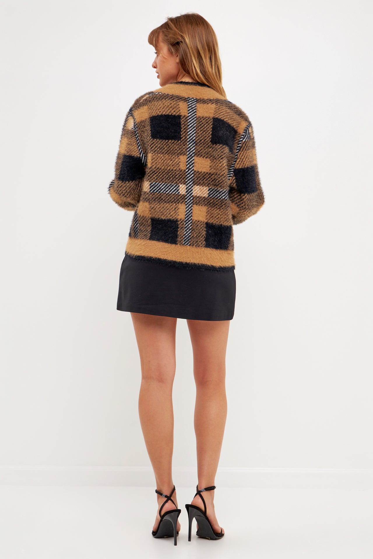 ENGLISH FACTORY - English Factory - Check Plaid Cardigan Sweater - SWEATERS & KNITS available at Objectrare