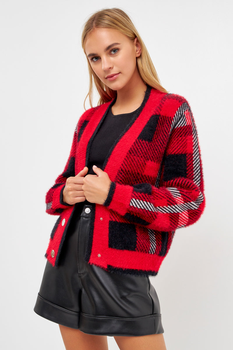 ENGLISH FACTORY - Plaid Cardigan - CARDIGANS available at Objectrare