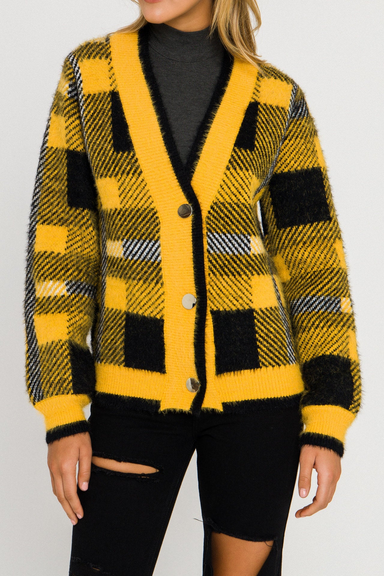 ENGLISH FACTORY - Plaid Cardigan - SWEATERS & KNITS available at Objectrare