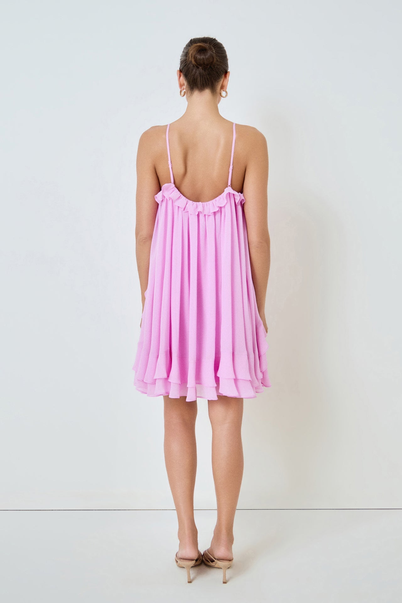 Chiffon Ruffle Mini Dress