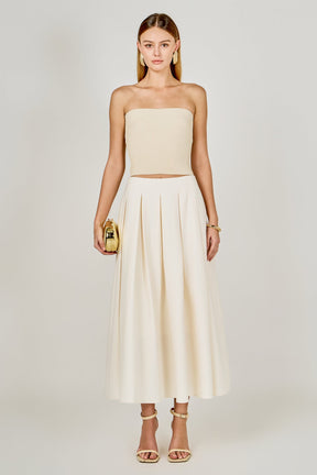 ENDLESS ROSE - Pleated Midi Skirt - SKIRTS available at Objectrare
