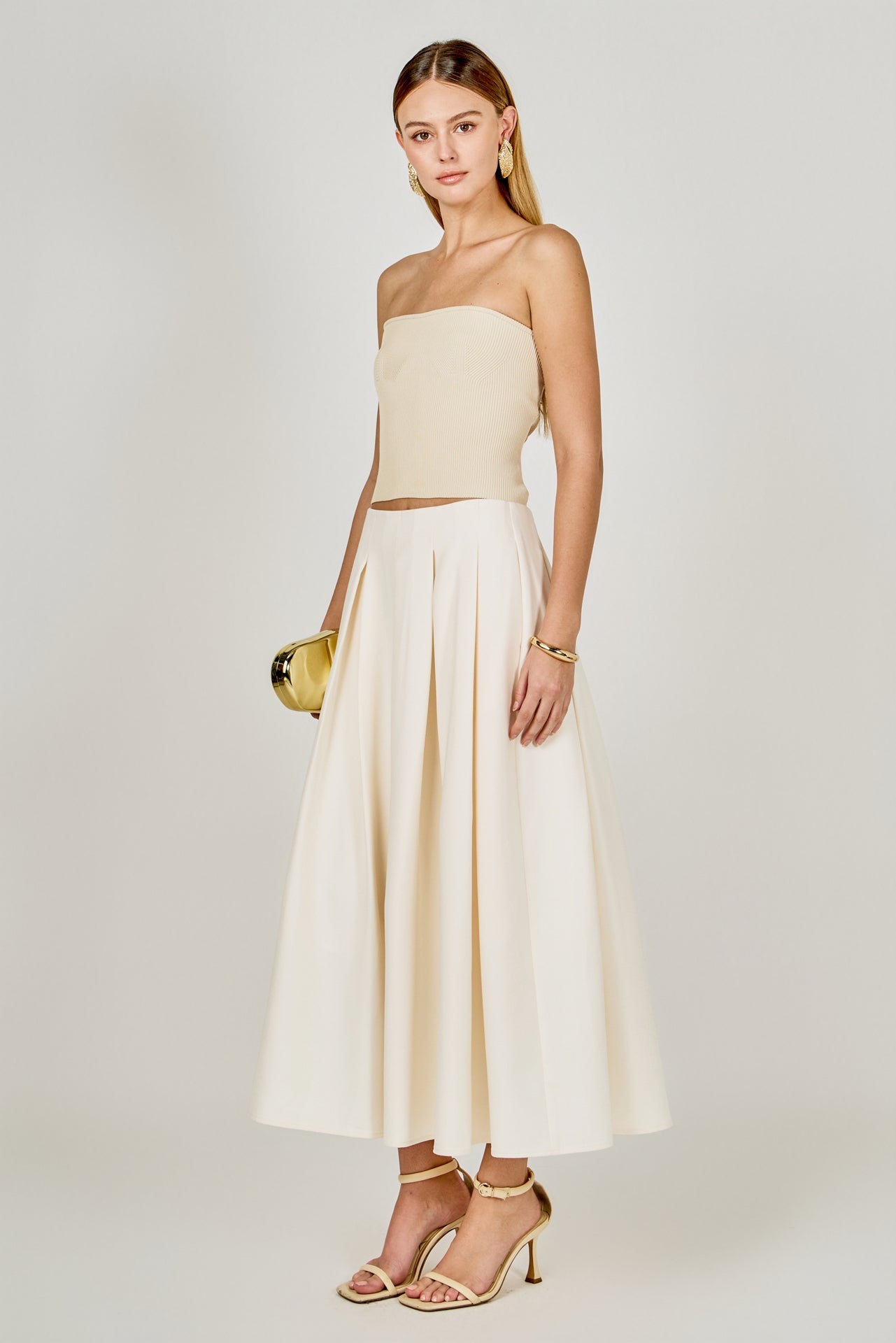 ENDLESS ROSE - Pleated Midi Skirt - SKIRTS available at Objectrare