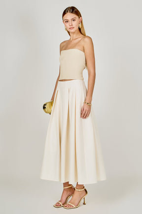 ENDLESS ROSE - Pleated Midi Skirt - SKIRTS available at Objectrare