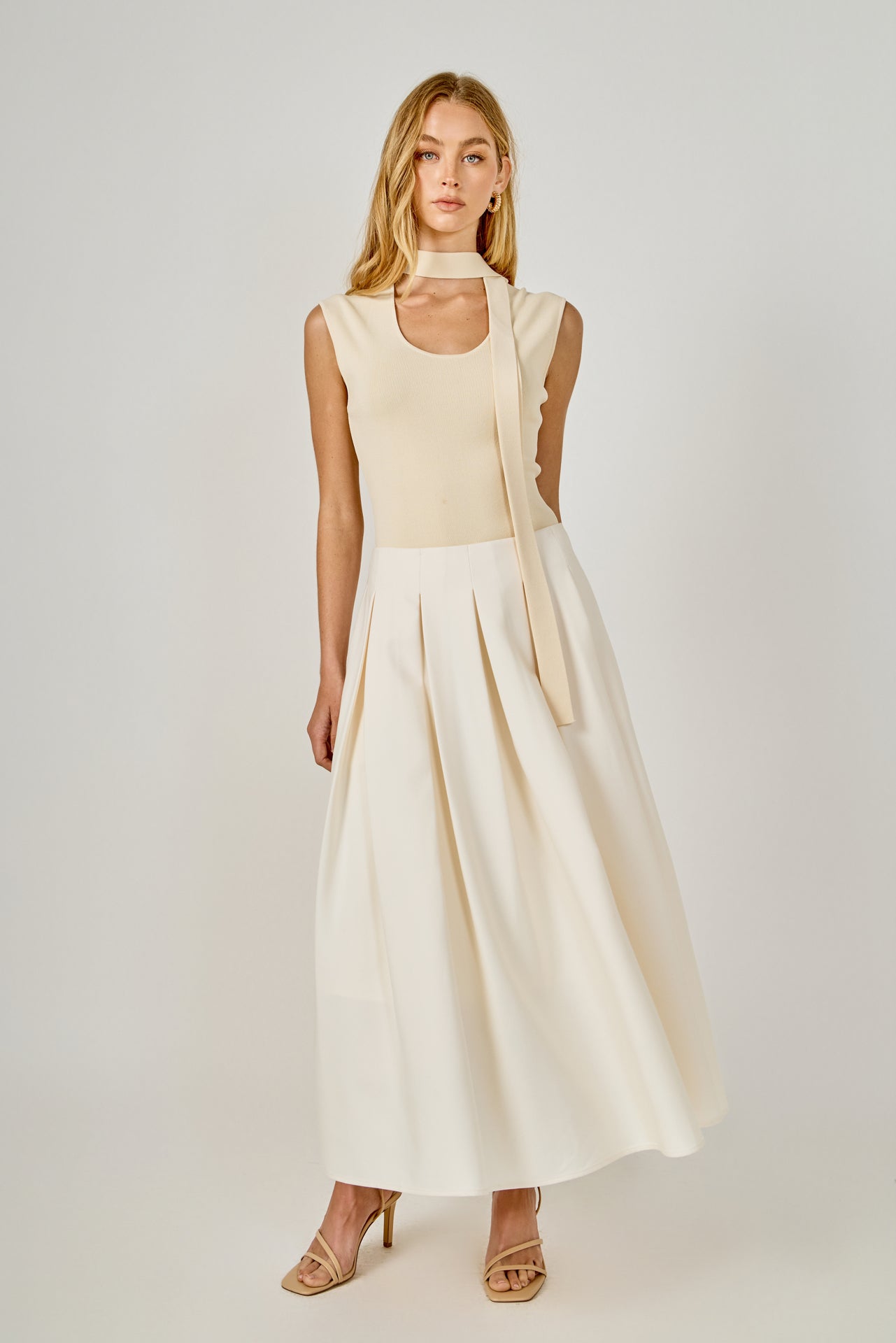 ENDLESS ROSE - Pleated Midi Skirt - SKIRTS available at Objectrare