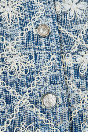 ENDLESS ROSE - Embroidered Floral Denim Jacket - JACKETS available at Objectrare