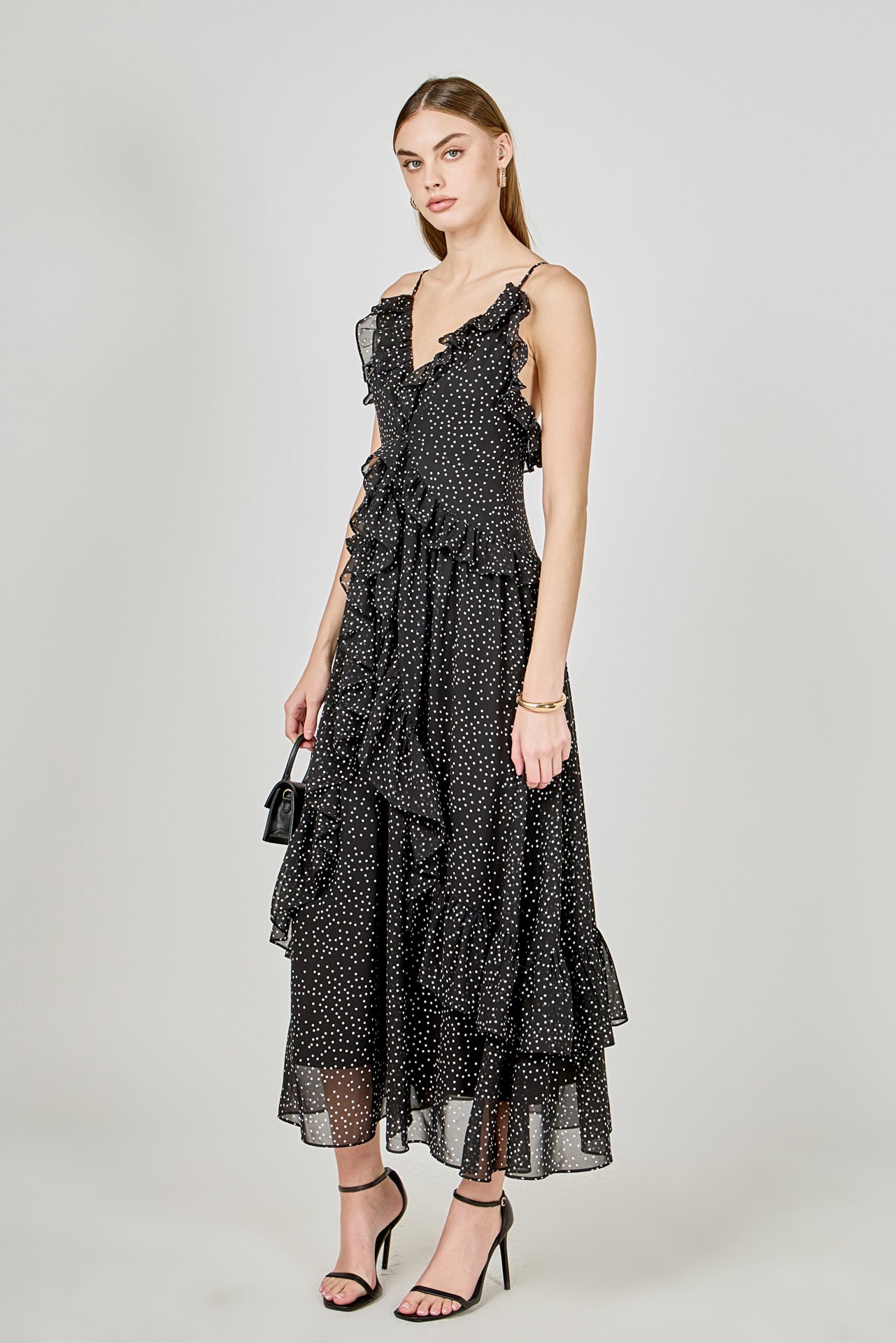 ENDLESS ROSE - Polka Dot Ruffle Dress - DRESSES available at Objectrare