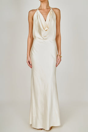 Satin Cowl Maxi Dress