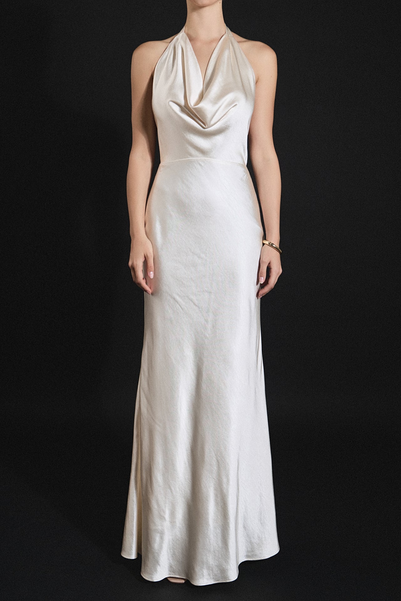Satin Cowl Maxi Dress
