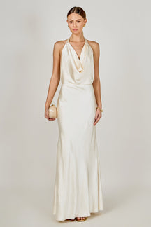 Satin Cowl Maxi Dress