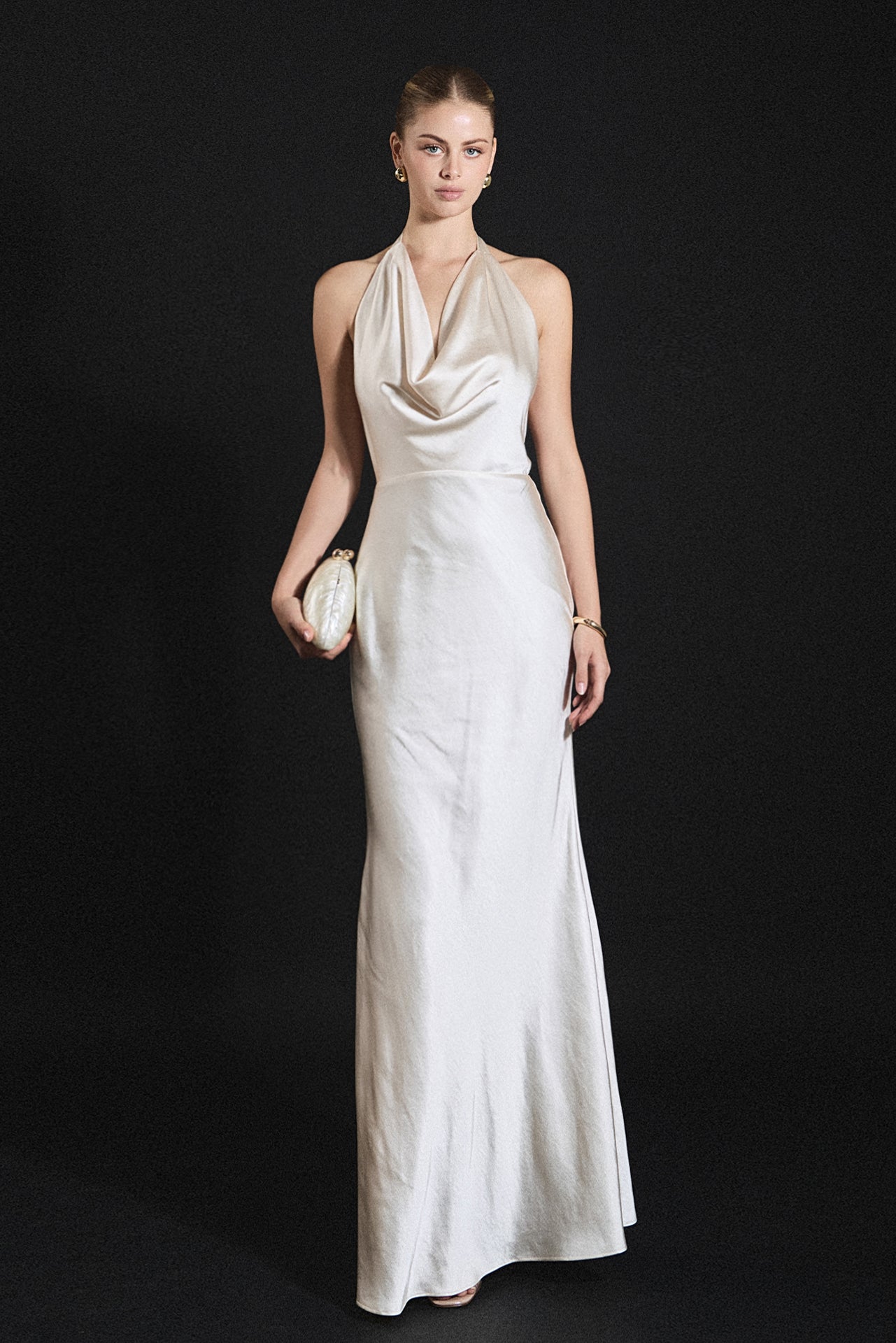 Satin Cowl Maxi Dress