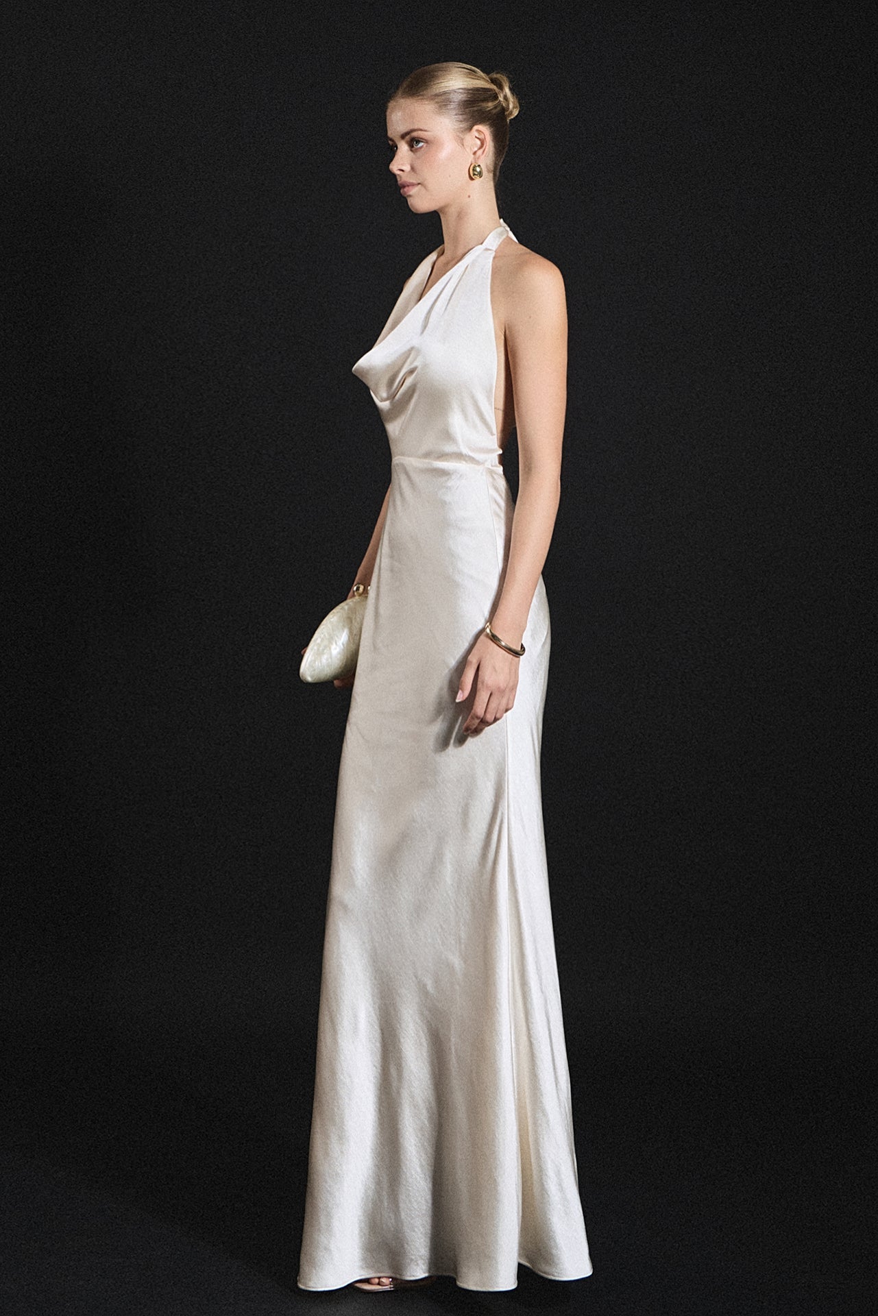 Satin Cowl Maxi Dress