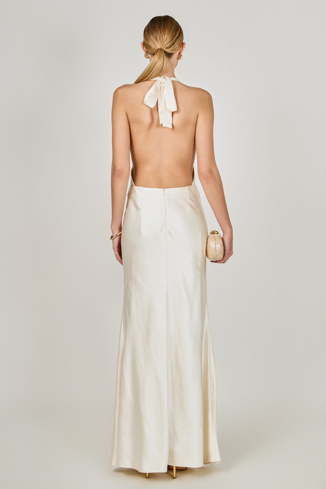 Satin Cowl Maxi Dress
