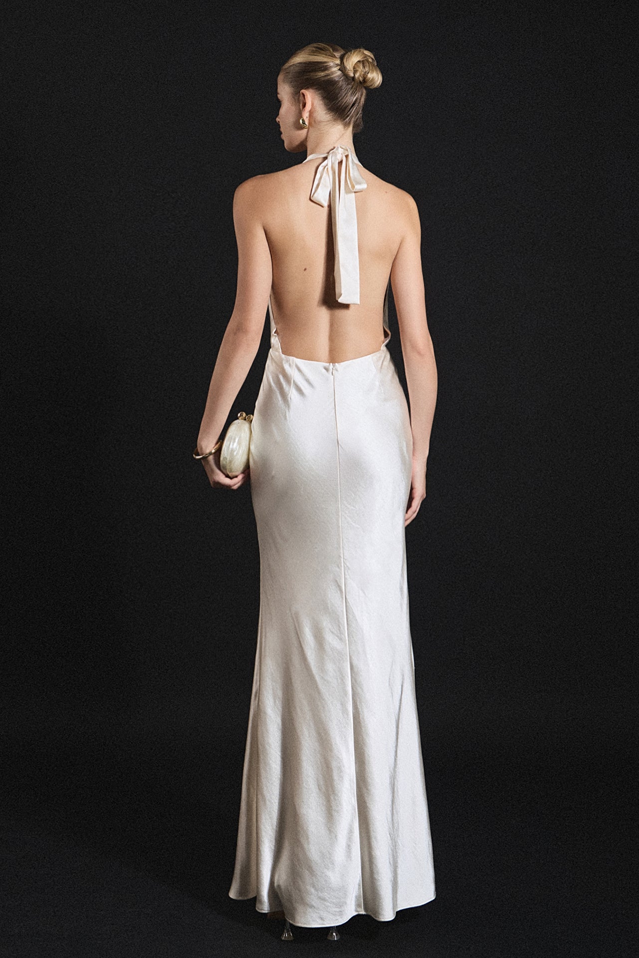 Satin Cowl Maxi Dress