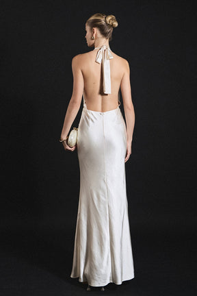 Satin Cowl Maxi Dress