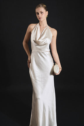 Satin Cowl Maxi Dress