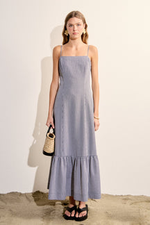 ENGLISH FACTORY - Gingham Square Neck Maxi Dress - DRESSES available at Objectrare