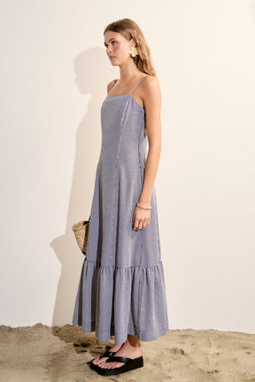 ENGLISH FACTORY - Gingham Square Neck Maxi Dress - DRESSES available at Objectrare