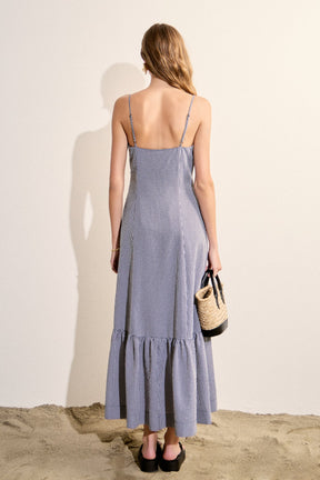 ENGLISH FACTORY - Gingham Square Neck Maxi Dress - DRESSES available at Objectrare