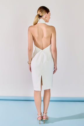 ENDLESS ROSE - Draped Halter Midi Dress - DRESSES available at Objectrare