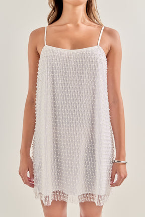 MARSY - Pearl Embellished Mini Dress - DRESSES available at Objectrare