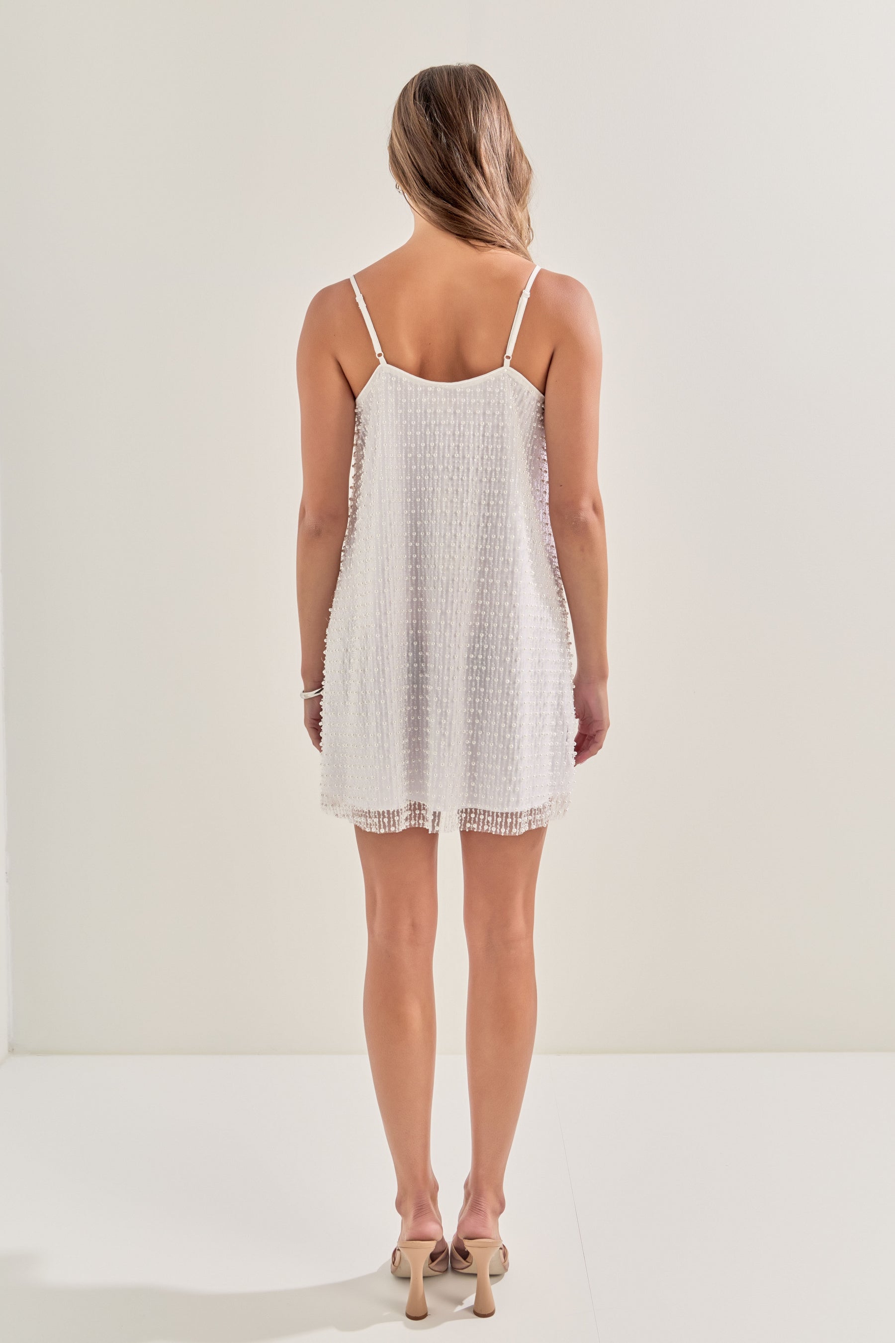MARSY - Pearl Embellished Mini Dress - DRESSES available at Objectrare