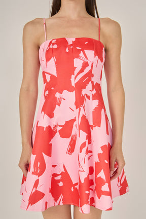 Flounced Floral Mini Dress