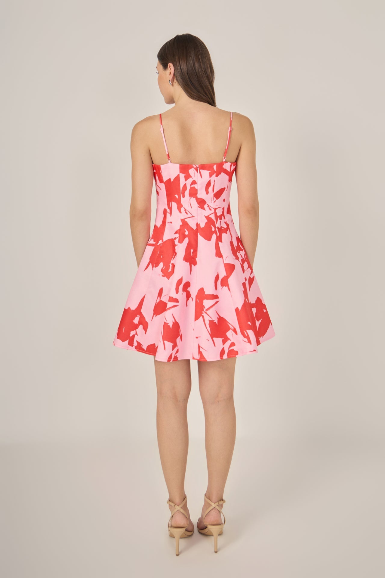 Flounced Floral Mini Dress