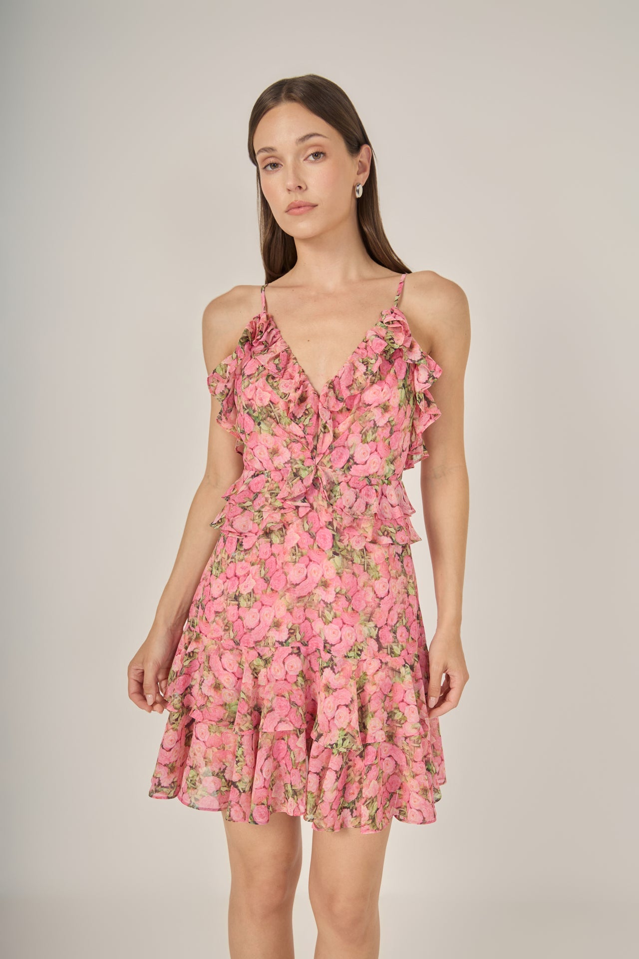 Floral Pink Mini Dress