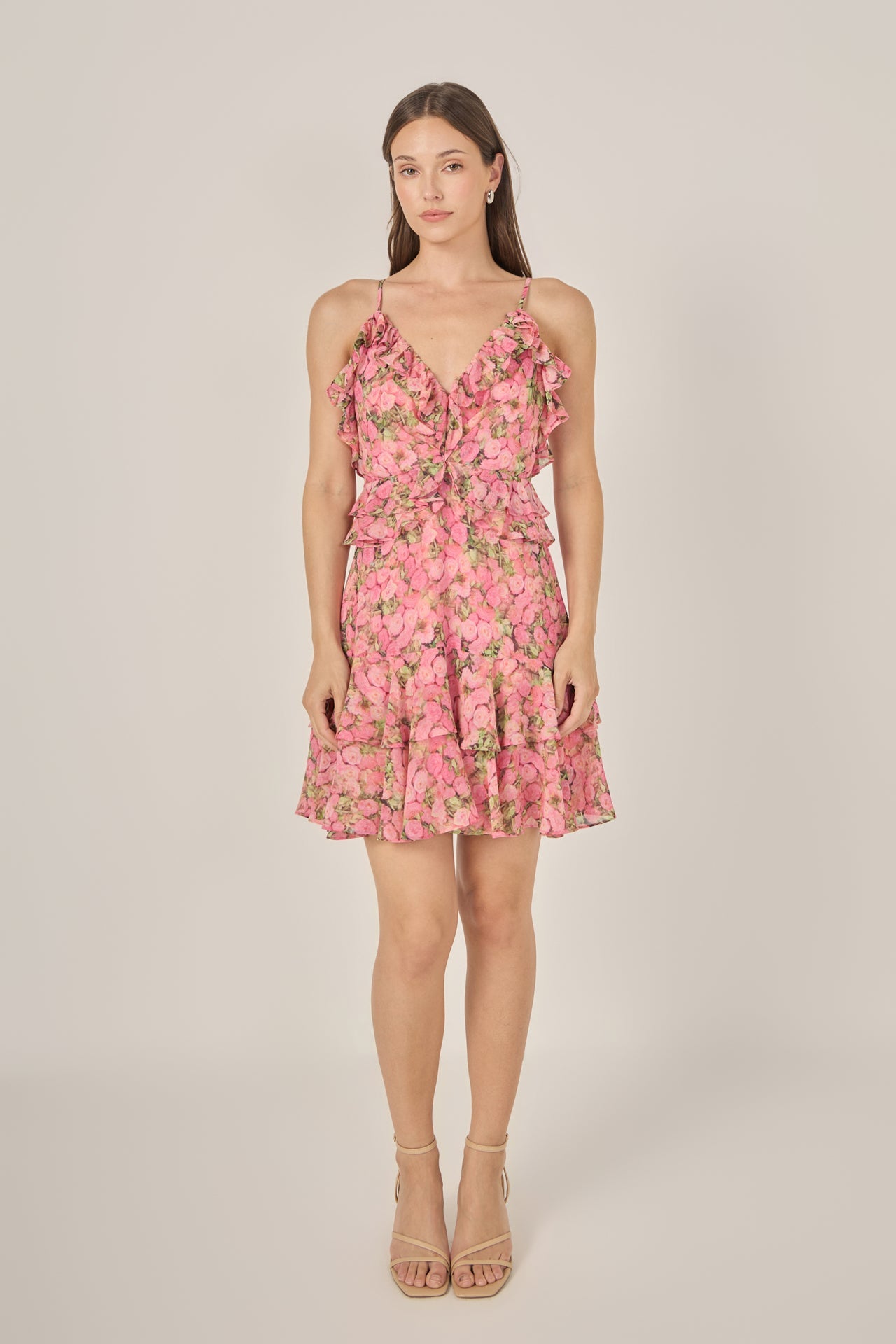 Floral Pink Mini Dress