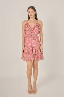 Floral Pink Mini Dress