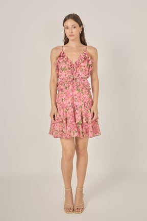 Floral Pink Mini Dress