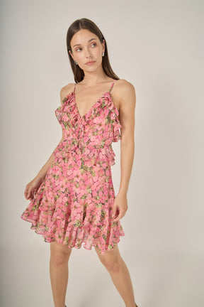 Floral Pink Mini Dress