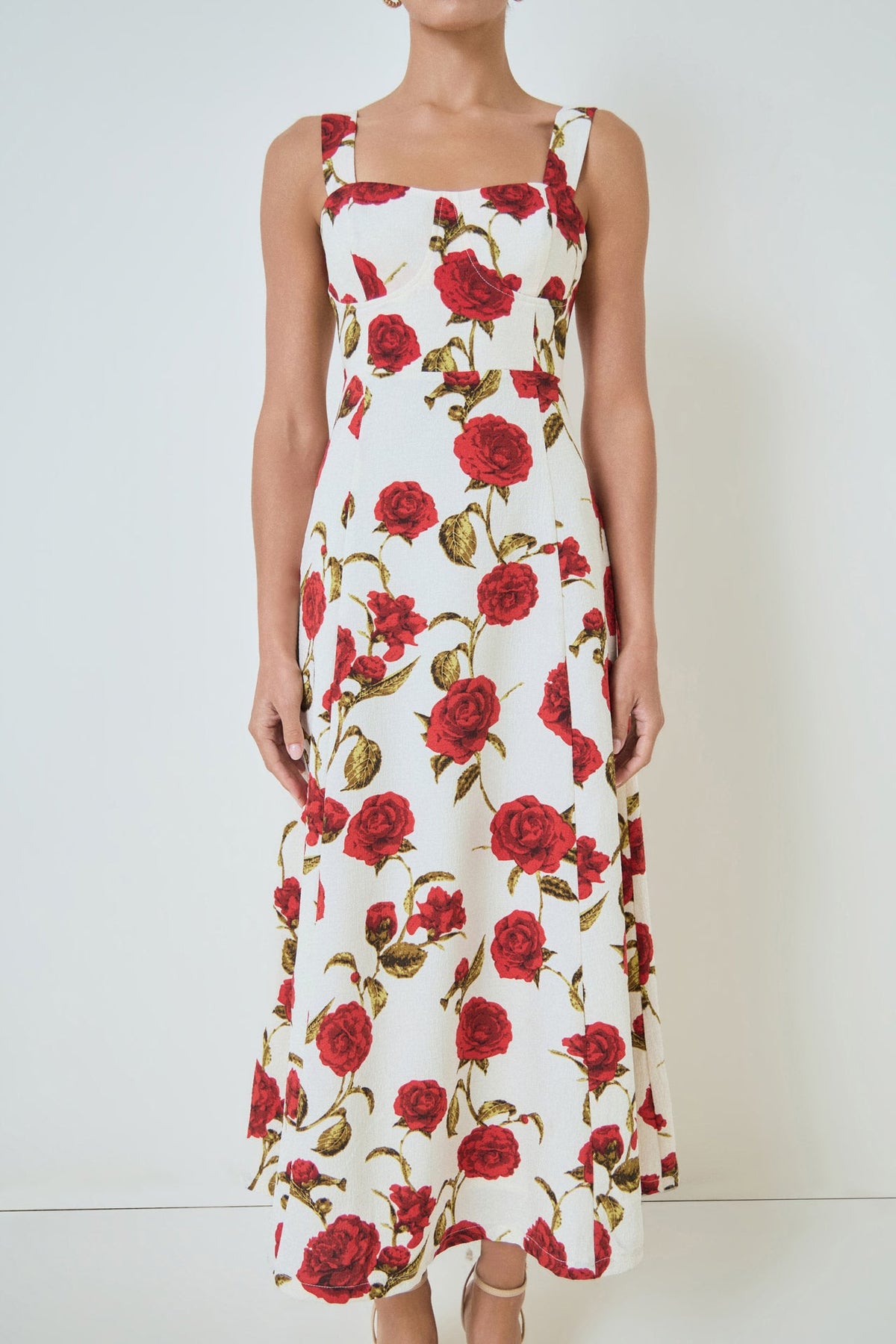 MARSY - Rose Print Maxi Dress - DRESSES available at Objectrare
