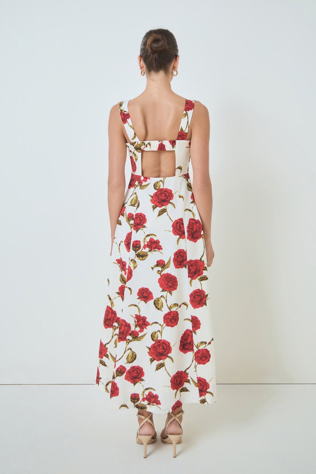 MARSY - Rose Print Maxi Dress - DRESSES available at Objectrare