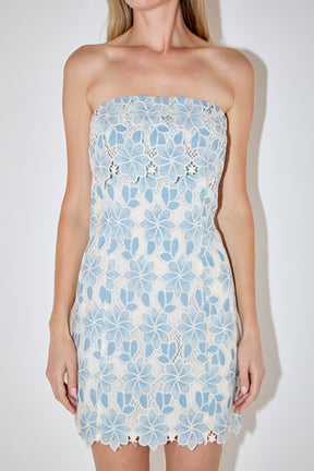 MARSY - Bust Panel Embroidered Mini Dress - DRESSES available at Objectrare