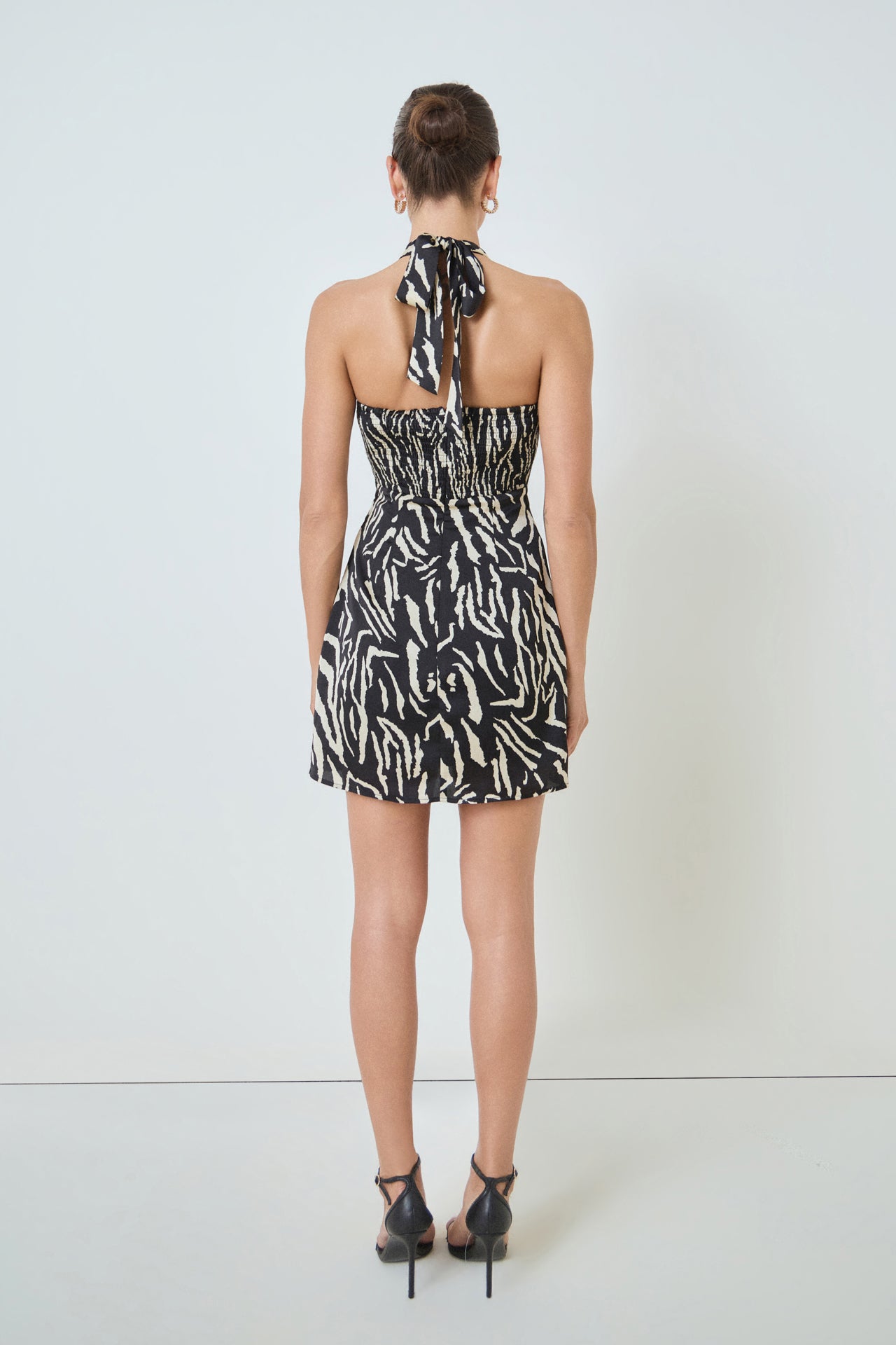 MARSY - Gold Ring Animal Print Mini Dress - DRESSES available at Objectrare