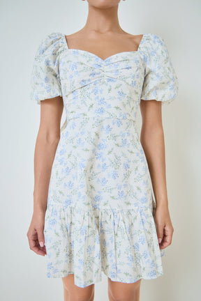 MARSY - Floral Print Mini Dress - DRESSES available at Objectrare