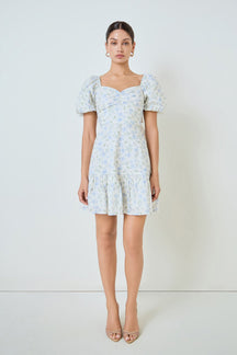 MARSY - Floral Print Mini Dress - DRESSES available at Objectrare