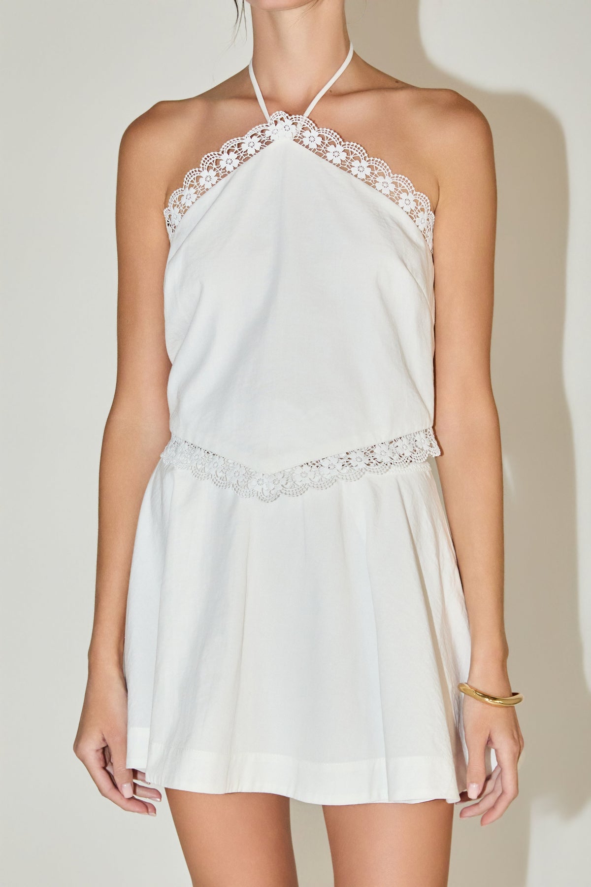 Lace Trim Halter Top